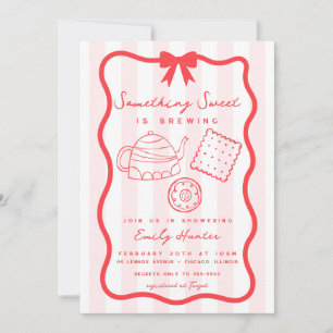 illustration baby shower Tea Doodle Invitation