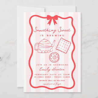 illustration baby shower Tea Doodle Invitation