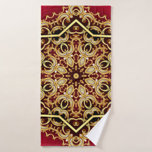 illustration background frame with pearl and gold( bath towel