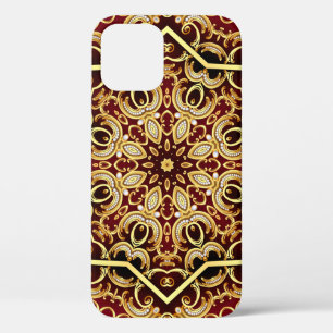 illustration background frame with pearl and gold( iPhone 12 case