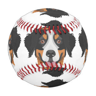 Illustration Bernese Mountain Dog Baseball