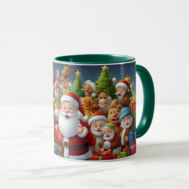 Illustration Cartoon of Christmas Santa Clause Mug (Front Right)