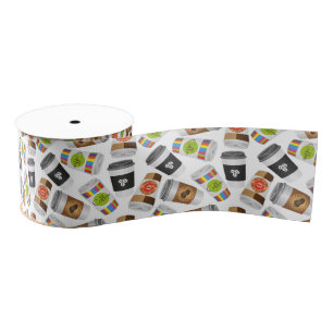 Illustration coffee to go grosgrain ribbon