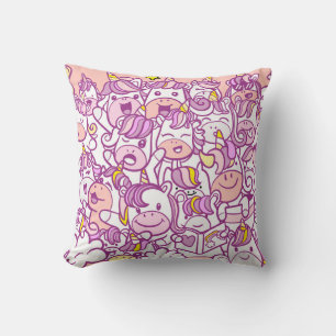 Illustration, Cute unicorn and pony collection wit Cushion