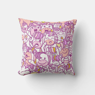 Illustration, Cute unicorn and pony collection wit Cushion
