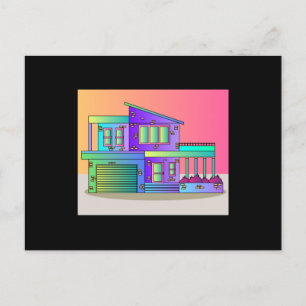 Illustration Dream House Villa Effects Postcard