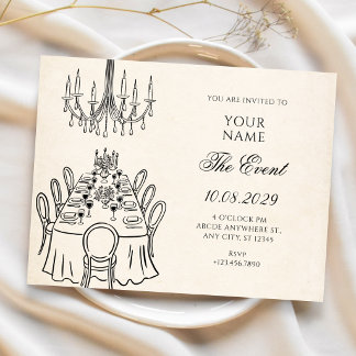 Illustration Elegant dinner table  Invitation
