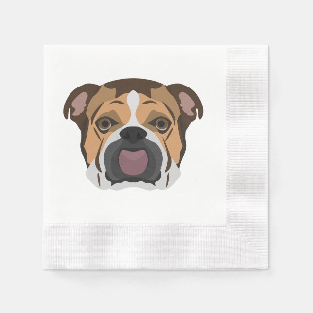 Illustration English Bulldog Napkin (Front)