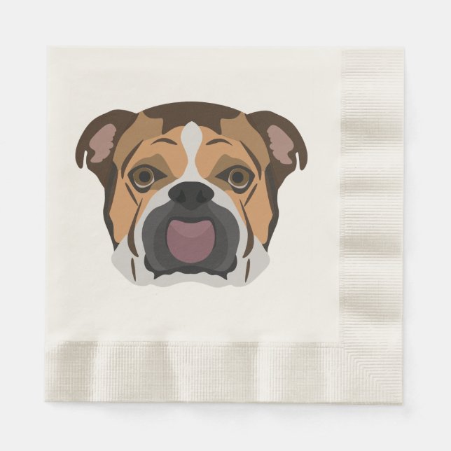 Illustration English Bulldog Napkin (Front)