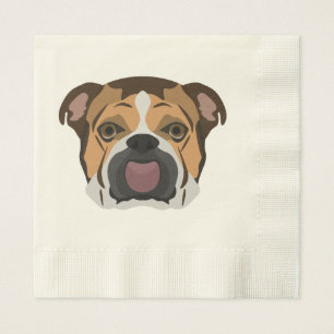 Illustration English Bulldog Napkin