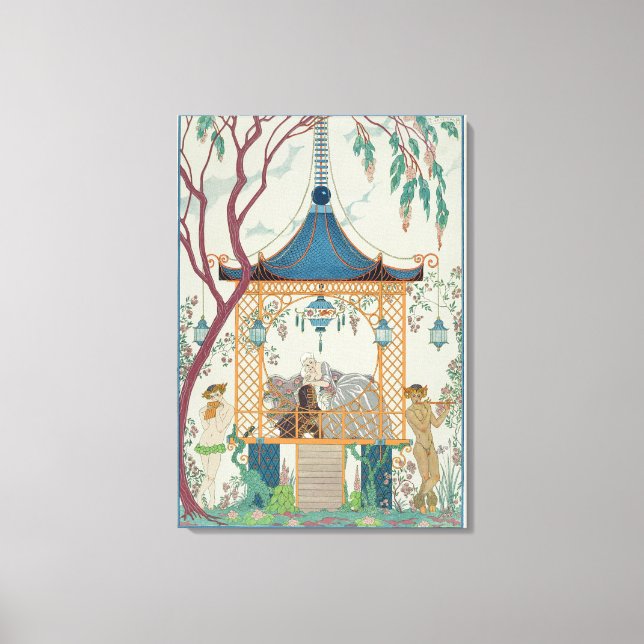 Illustration for 'Fetes Galantes' by Paul Verlaine Canvas Print (Front)