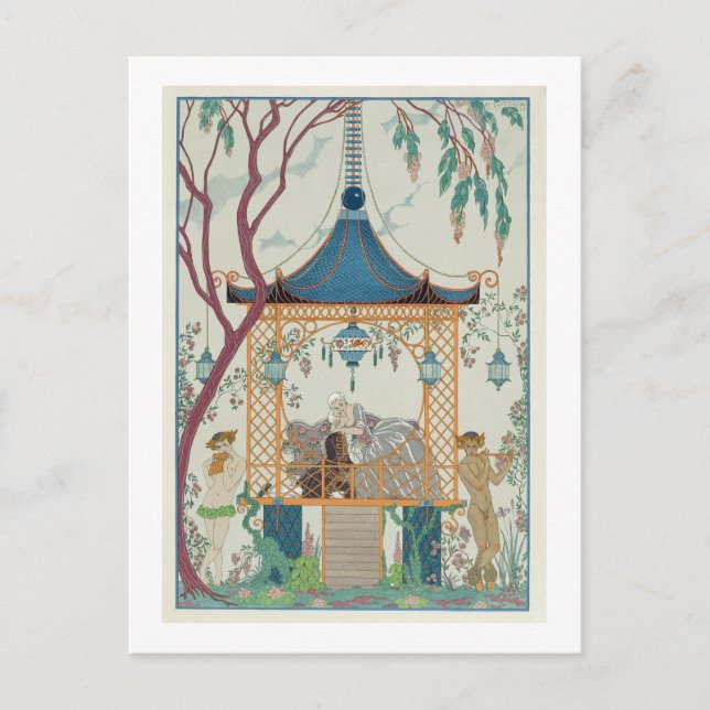 Illustration for 'Fetes Galantes' by Paul Verlaine Postcard (Front)