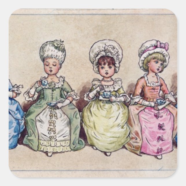 Illustration for 'St. Valentines Day', 1914 Square Sticker (Front)