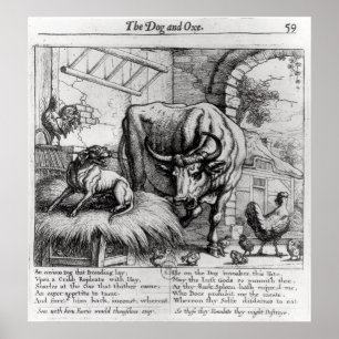 Illustration for 'The Dog and the Ox' Poster