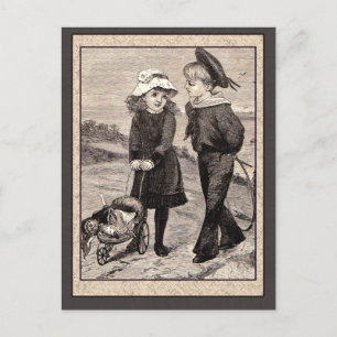 Illustration from Child's Antique Primer Postcard