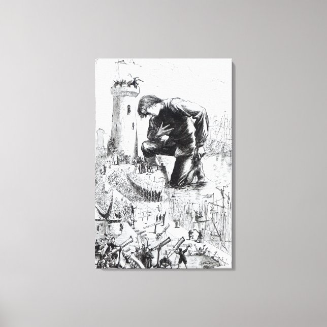 Illustration from 'Gulliver's Travels' Canvas Print (Front)