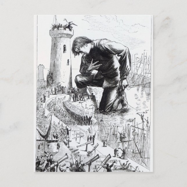Illustration from 'Gulliver's Travels' Postcard (Front)