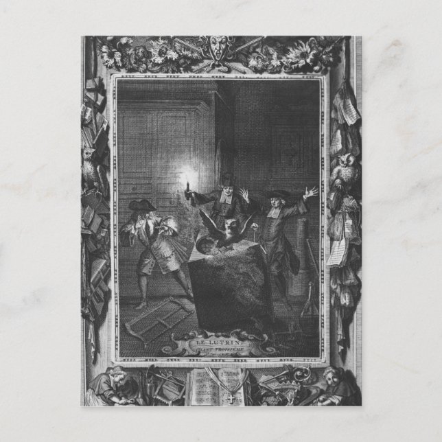Illustration from 'Le Lutrin' by Nicolas Postcard (Front)