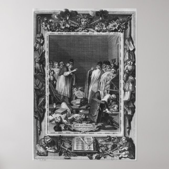 Illustration from 'Le Lutrin' by Nicolas Poster (Front)