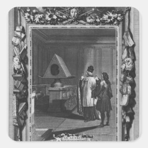 Illustration from 'Le Lutrin' by Nicolas Square Sticker