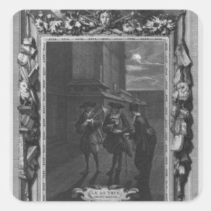 Illustration from 'Le Lutrin' by Nicolas Square Sticker