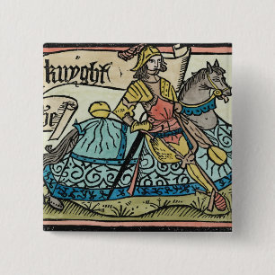 Illustration from 'The Canterbury Tales' 15 Cm Square Badge