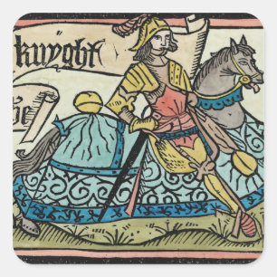 Illustration from 'The Canterbury Tales' Square Sticker