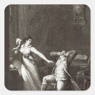 Illustration from 'The Sorrows of Werther' Square Sticker