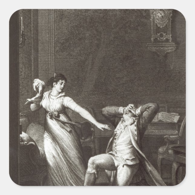 Illustration from 'The Sorrows of Werther' Square Sticker (Front)