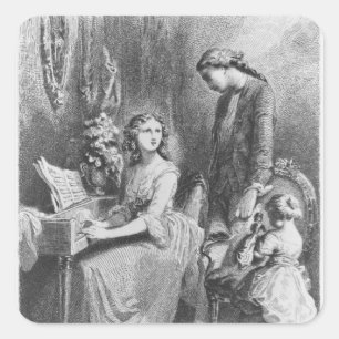 Illustration from 'The Sorrows of Werther' Square Sticker