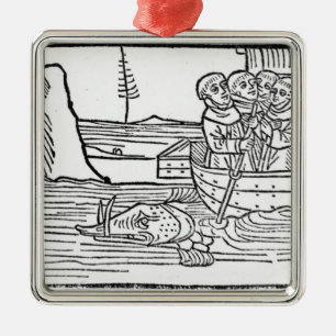 Illustration from 'The Voyage of St. Brendan' Metal Tree Decoration