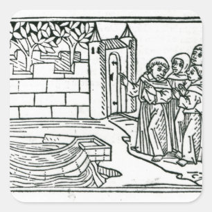 Illustration from 'The Voyage of St. Brendan' Square Sticker