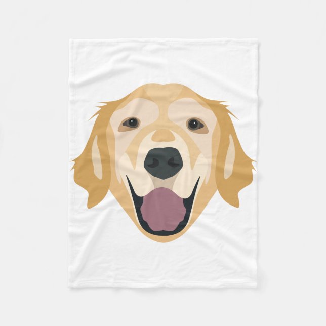 Illustration Golden Retriever Fleece Blanket (Front)