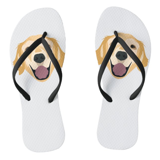 Illustration Golden Retriever Flip Flops (Footbed)