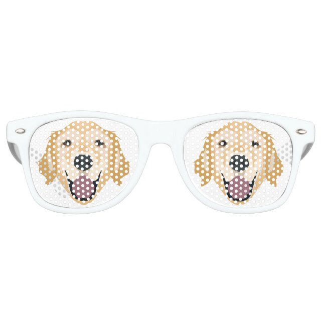 Illustration Golden Retriever Retro Sunglasses (Front)