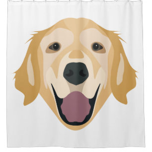 Illustration Golden Retriever Shower Curtain