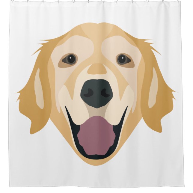 Illustration Golden Retriever Shower Curtain (Front)