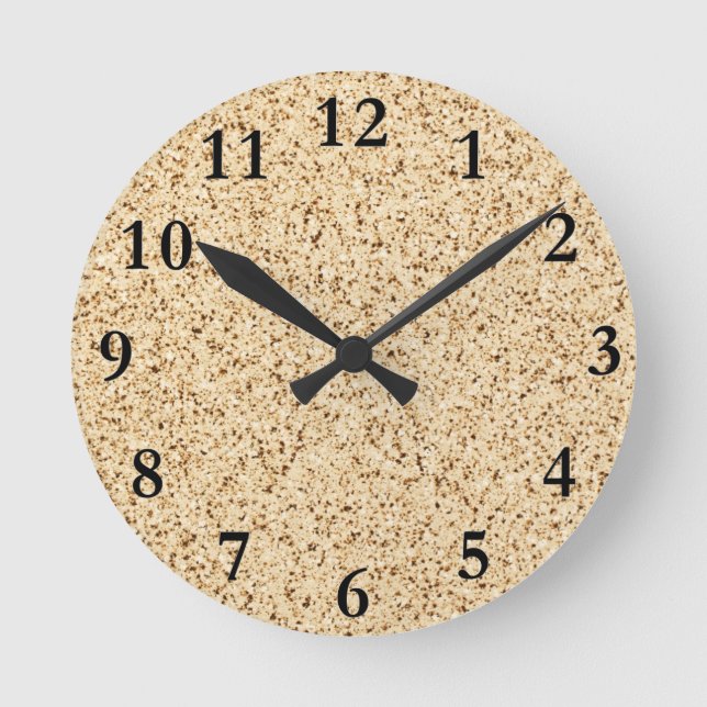 Illustration in granite pattern round clock (Front)