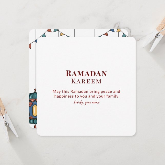 Illustration Islamic Ramadan Greeting Card  (Front/Back In Situ)