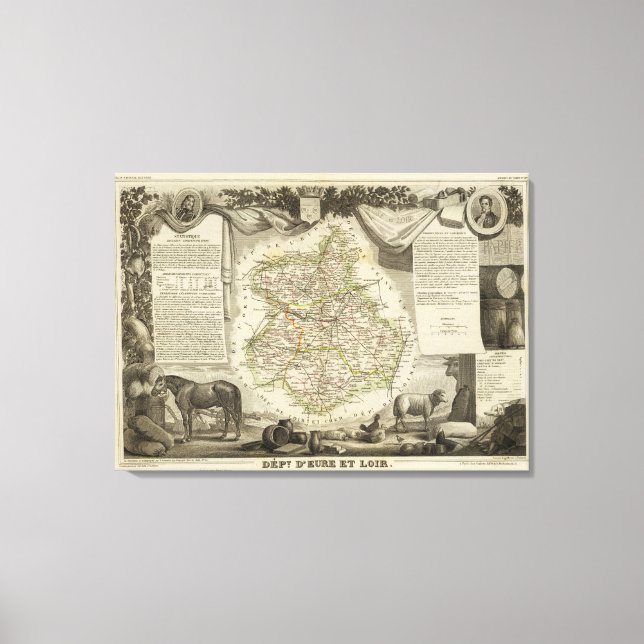 Illustration maps canvas print (Front)