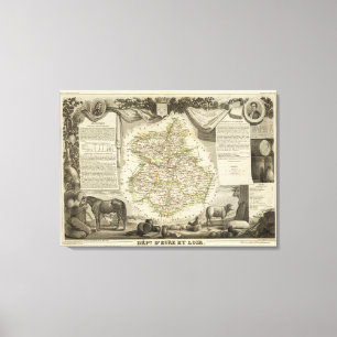 Illustration maps canvas print