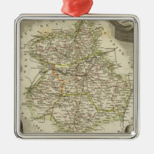 Illustration maps metal tree decoration