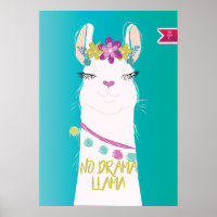 Illustration No Drama Llama Monogram