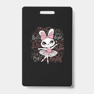 Illustration of a ballerina bunny's hairstyle wear ID badge