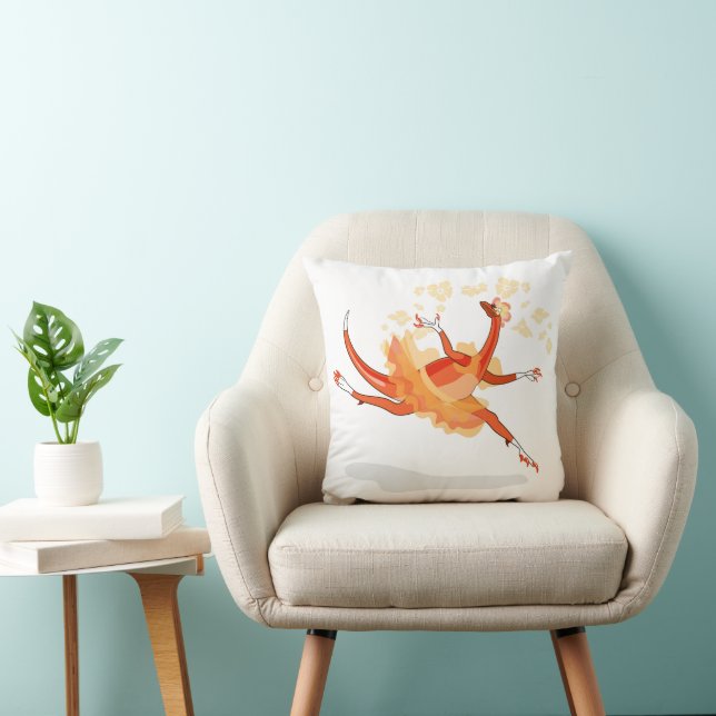 Illustration Of A Ballerina Dancing Raptor. 2 Cushion (Chair)