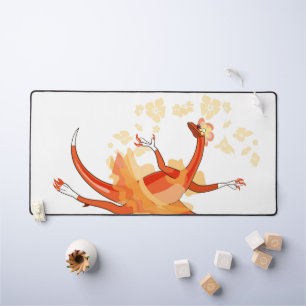 Illustration Of A Ballerina Dancing Raptor. 2 Desk Mat