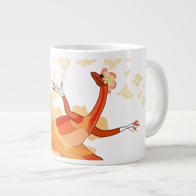 Illustration Of A Ballerina Dancing Raptor. 2 Large Coffee Mug (Front Right)