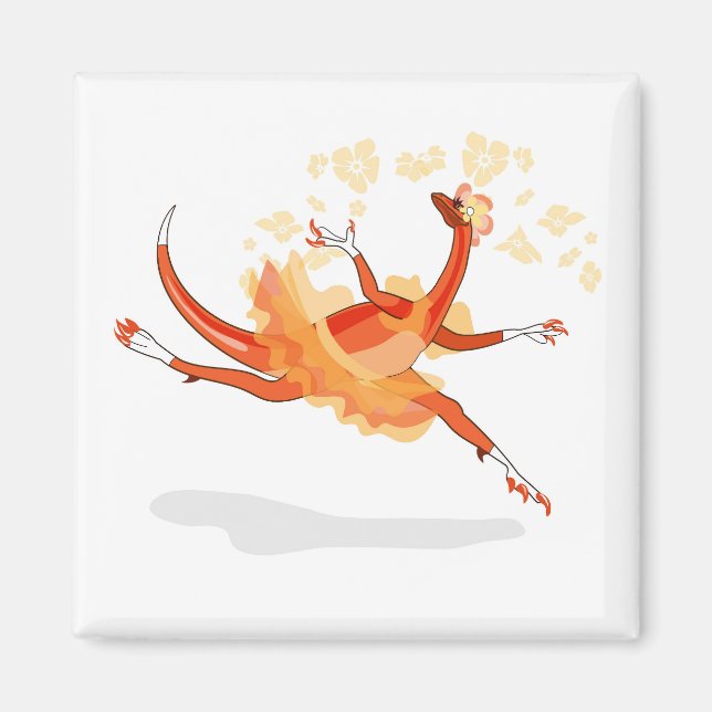 Illustration Of A Ballerina Dancing Raptor. 2 Magnet (Front)
