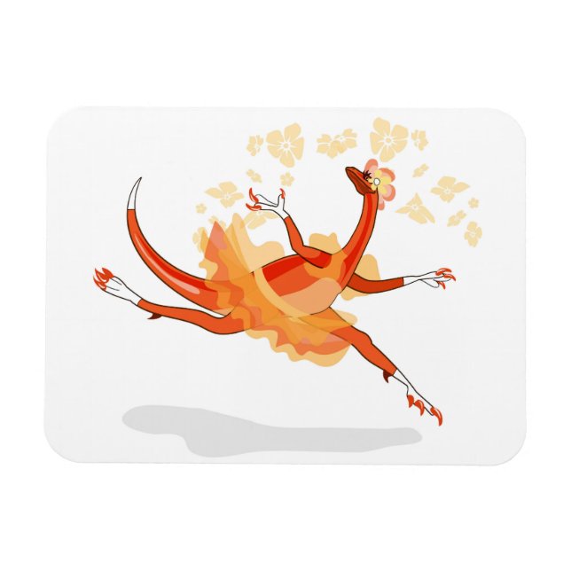 Illustration Of A Ballerina Dancing Raptor. 2 Magnet (Horizontal)