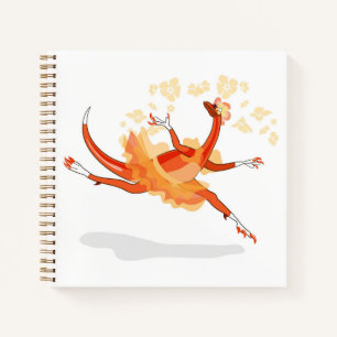 Illustration Of A Ballerina Dancing Raptor. 2 Notebook